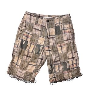 Urban Pipeline Mens Y2K Grunge Skater Patchwork Cargo Shorts/Jorts